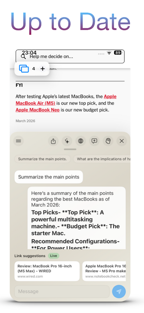KiBrowser AI Browser fuer iPhone mit Chat und Tabs