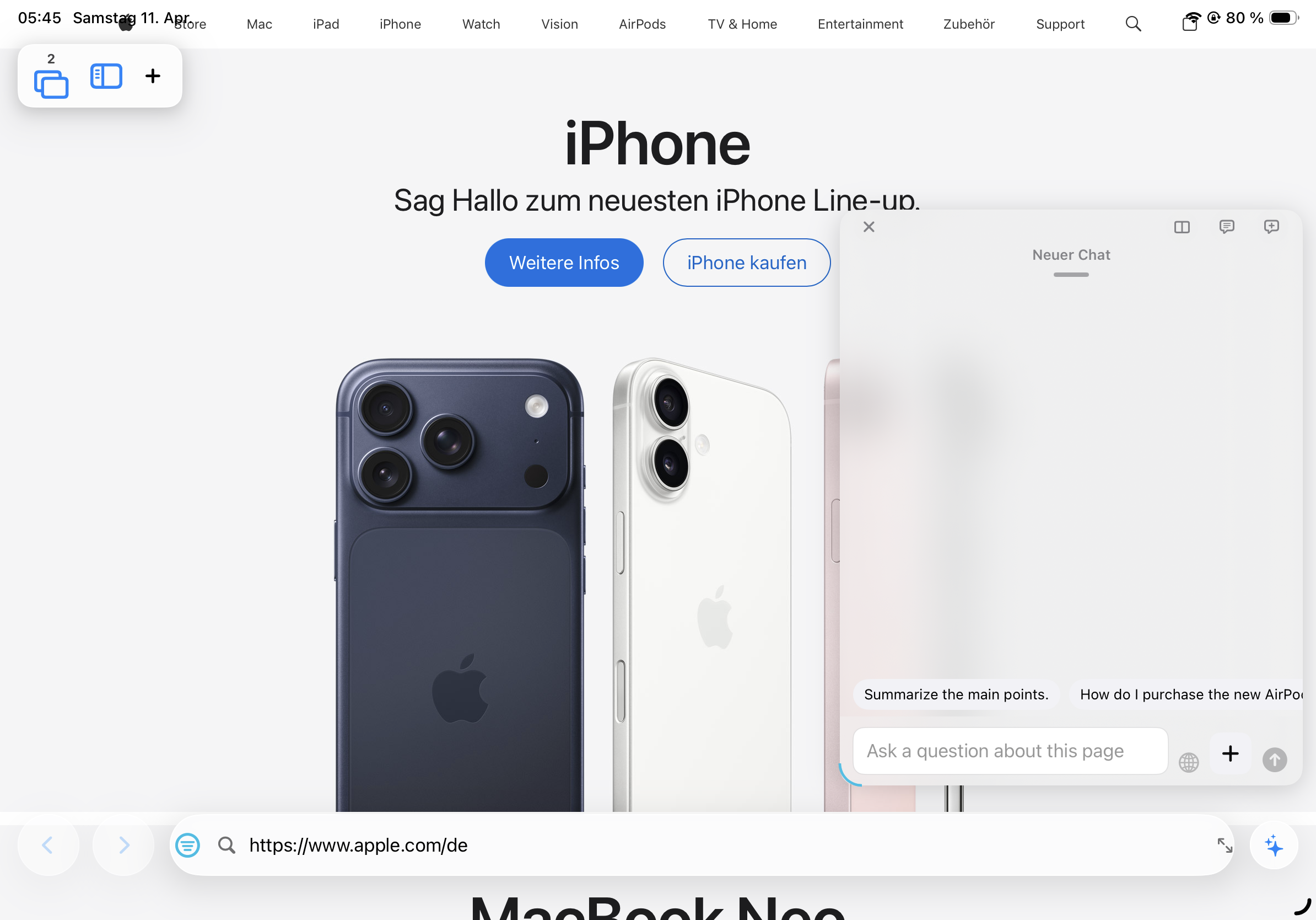 KiBrowser Split Chat AI Browser for iPhone