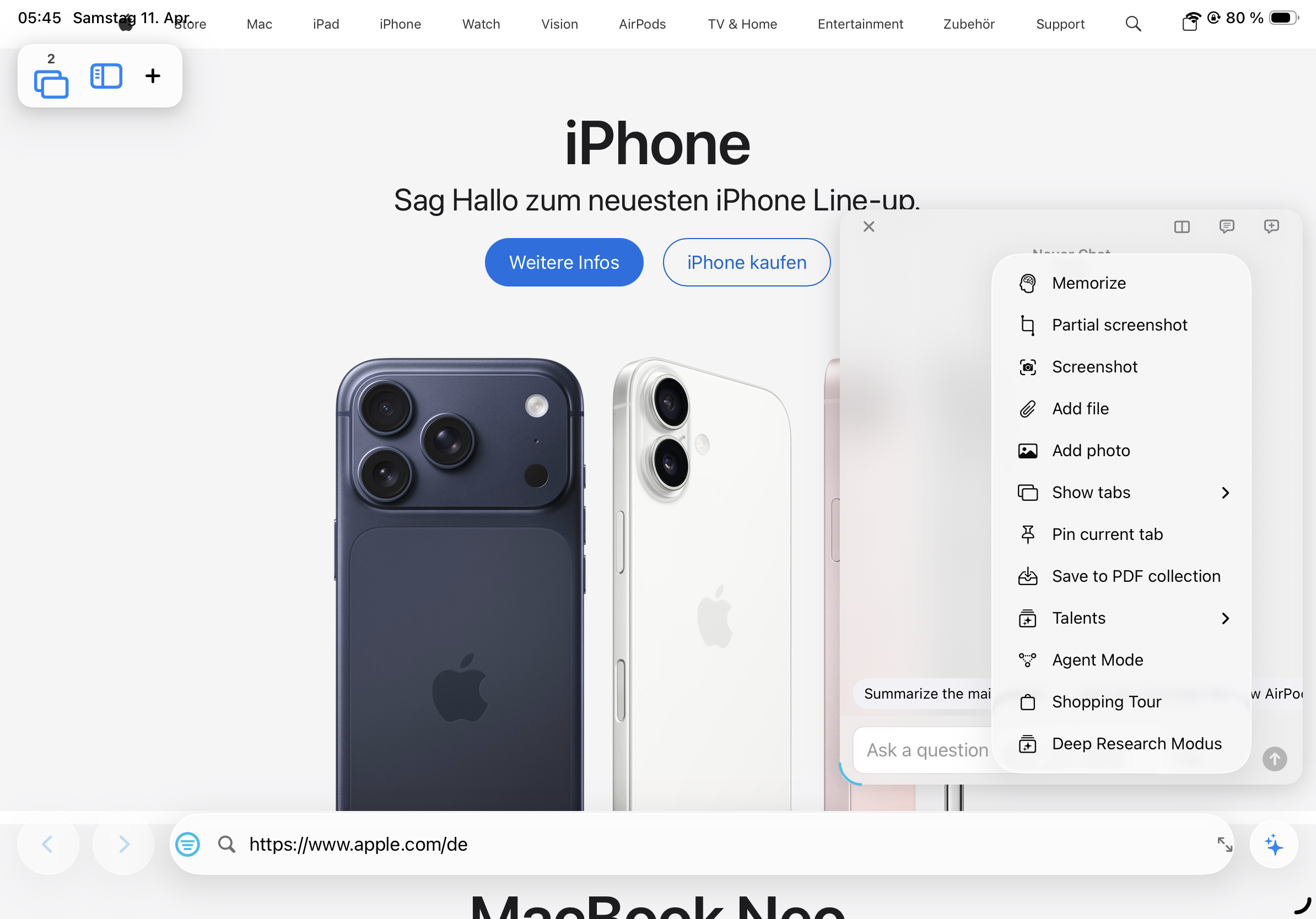 KiBrowser Browser mit Zusammenfassung und AI Suche