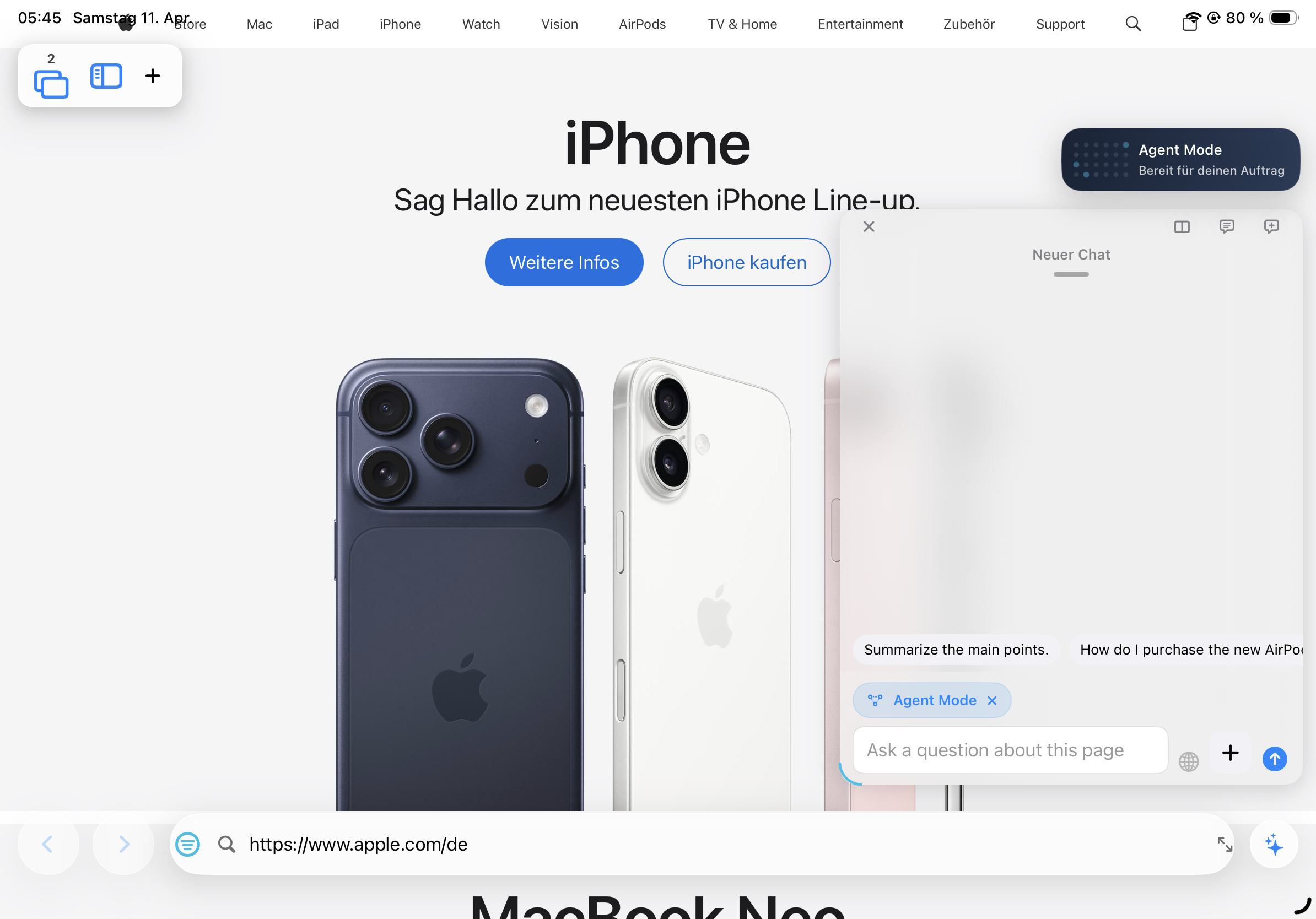 KiBrowser Seiteninfo