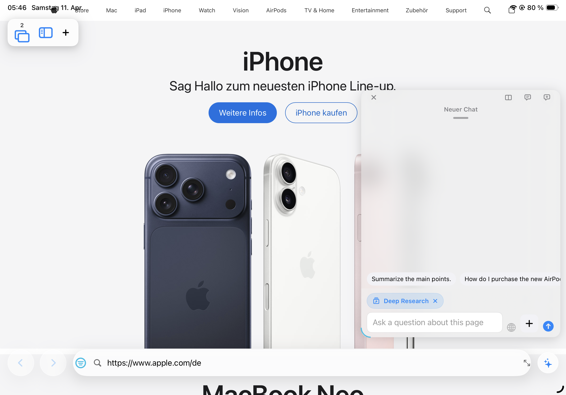 KiBrowser Chat Ansicht